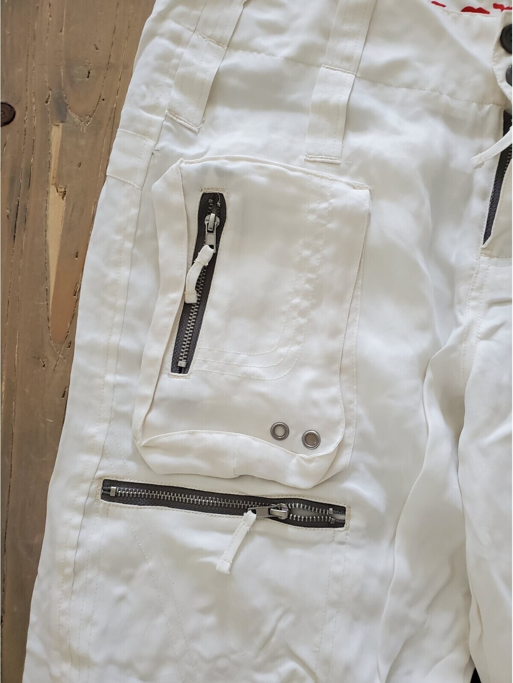 Johnny Was White Cargo Linen Pants - Picture 5 of 16
